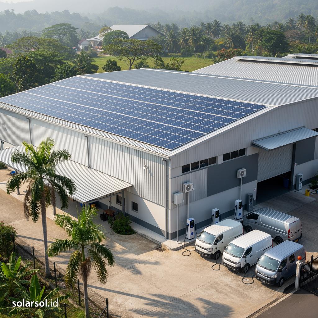 Integrasi Solar Panel dan EV Charger untuk Pabrik di Indonesia: Hemat Biaya Energi dan Transportasi