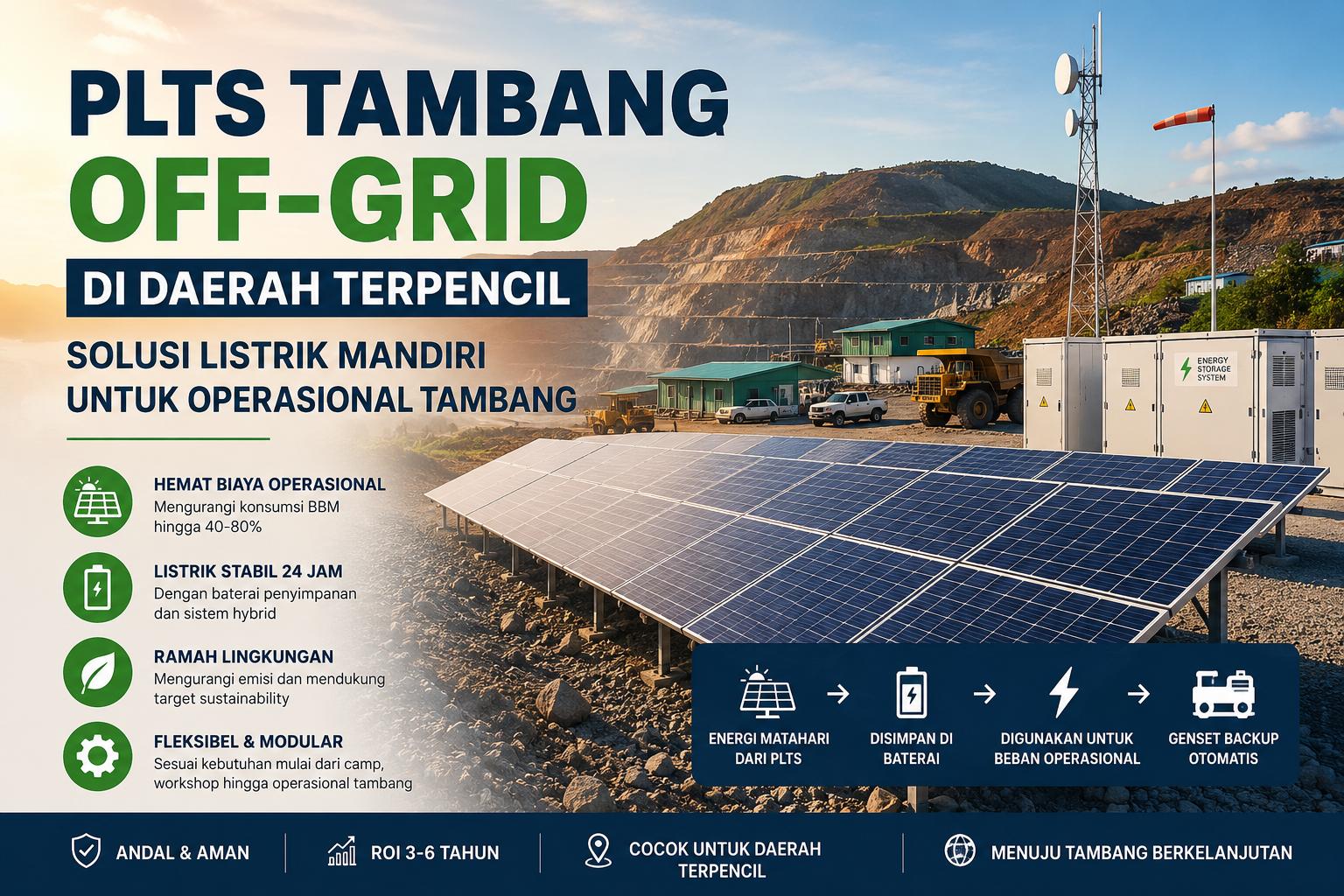 Panduan Lengkap PLTS Tambang Off-Grid sebagai Solusi Listrik Mandiri di Daerah Terpencil Indonesia