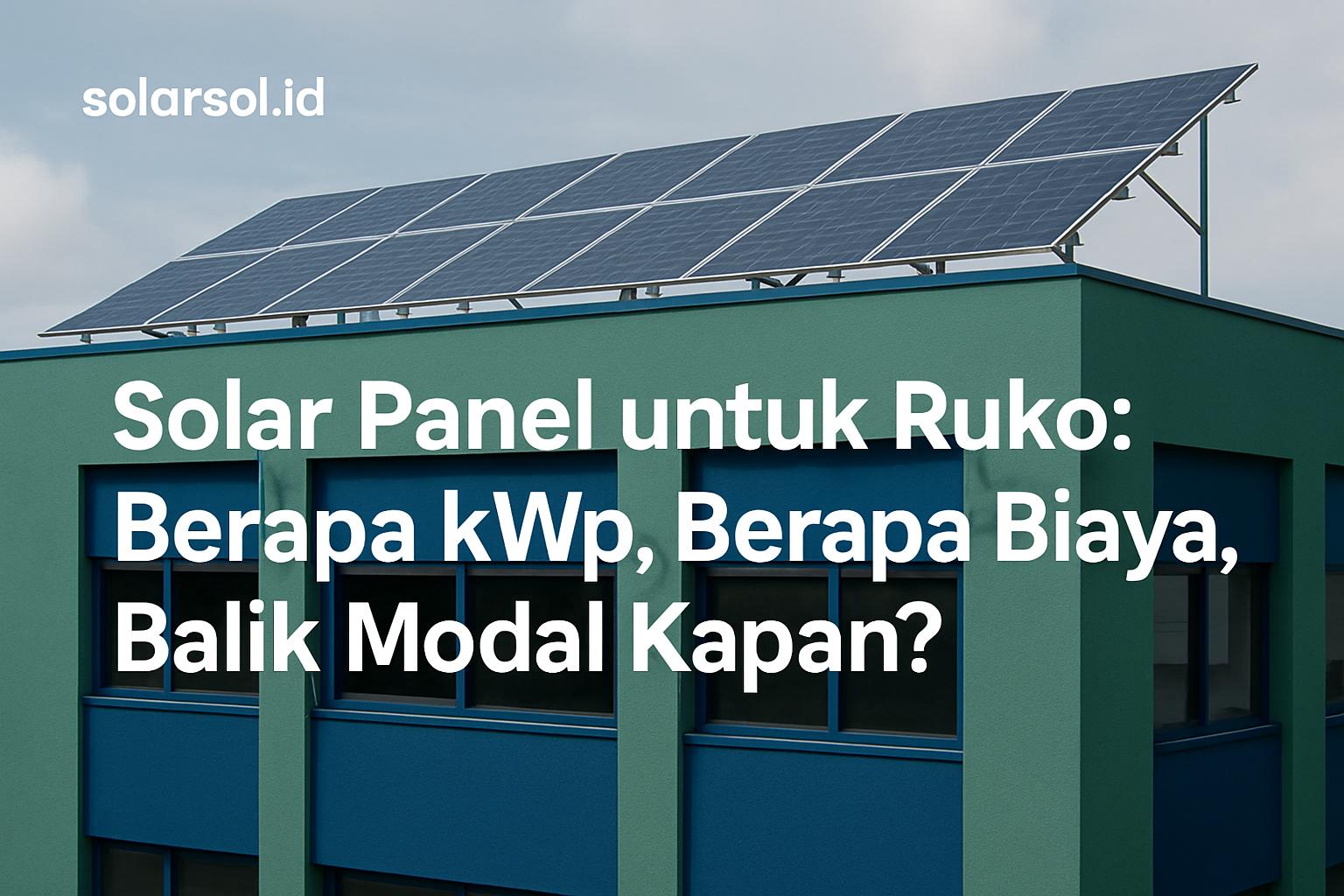 Solar Panel untuk Ruko: Berapa kWp, Berapa Biaya, Balik Modal Kapan?
